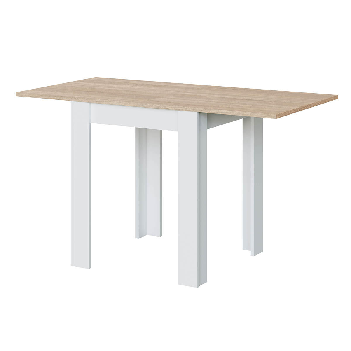 TISCH ausziehbarer Klappsystem in Buchform 67/67/79 cm - Weiß, Holzwerkstoff (67/67/79cm) - Calicosy