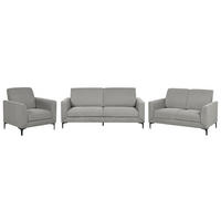 SOFA-SET 6-sitzer grau Fenes - Schwarz/Grau, Textil (75/75/188cm) - Beliani