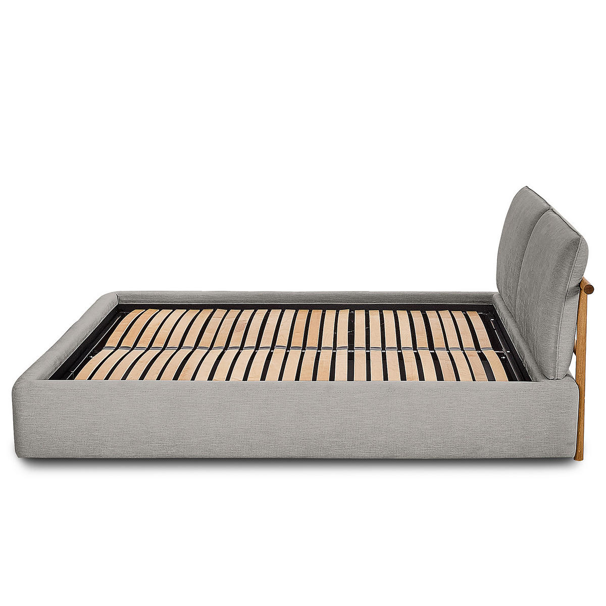 POLSTERBETT - Hellgrau, Textil (160/200cm) - home24