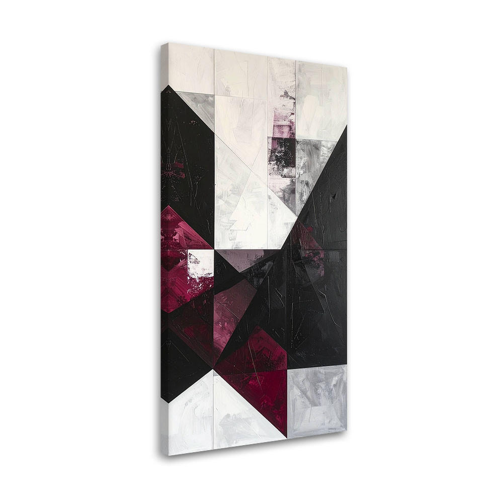 LEINWANDBILD 3D und geometrisch 50x100cm - Rot, Textil (50/100cm) - Feeby