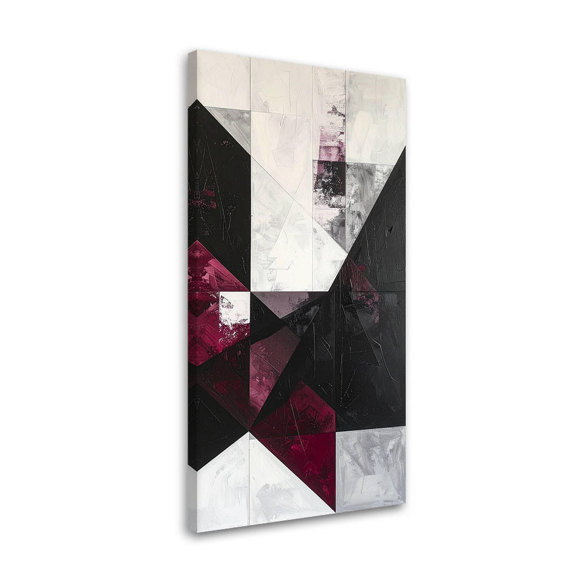 LEINWANDBILD 3D und geometrisch 50x100cm - Rot, Textil (50/100cm) - Feeby