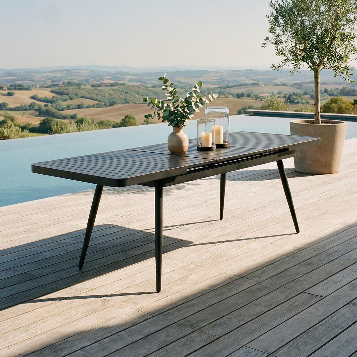 GARTENTISCH SUNNY - Schwarz, Metall (90/180/77cm) - IDIMEX