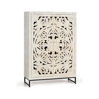 HIGHBOARD Mangoholz und Metallbeinen in gealtertem Weiß - Perlmutt, Holz (40/160/110cm) - Giner y Colomer