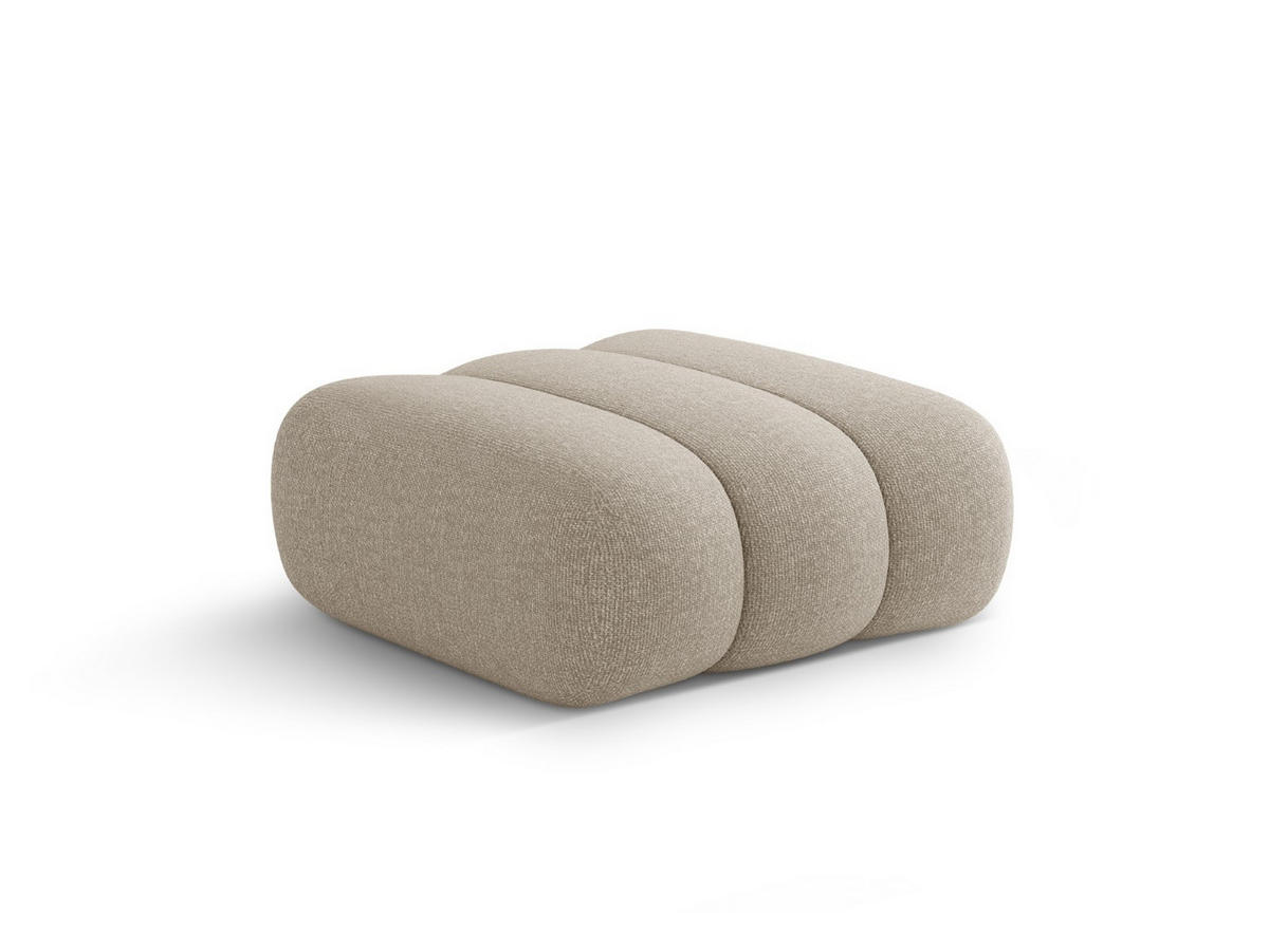 POUF Koge aus Chenille-Stoff dunkelbeige - Mokka, Textil (95/40/95cm) - Cosmopolitan Design