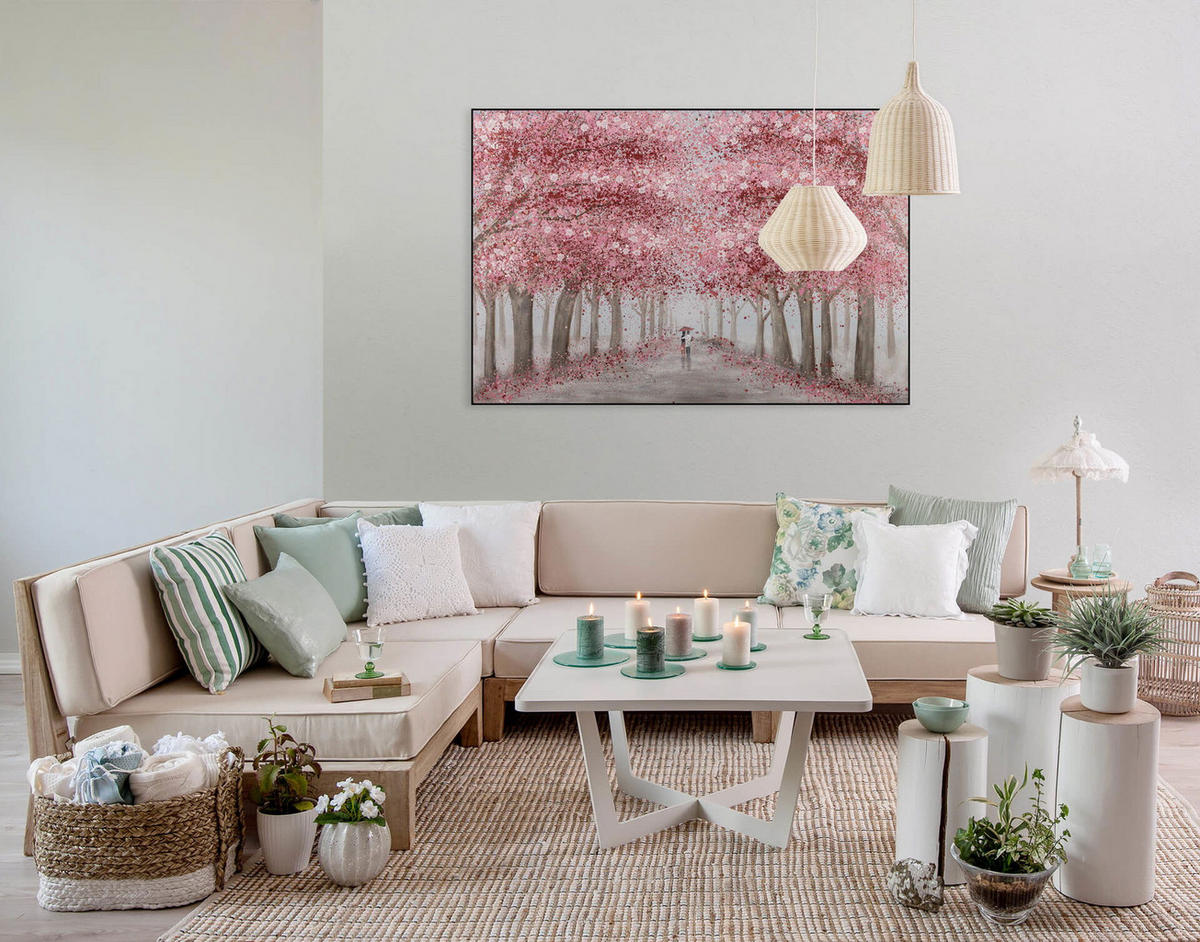 ÖLGEMÄLDE 120/80 cm - Pink, Holz/Textil (2.3/80cm) - KUNSTLOFT