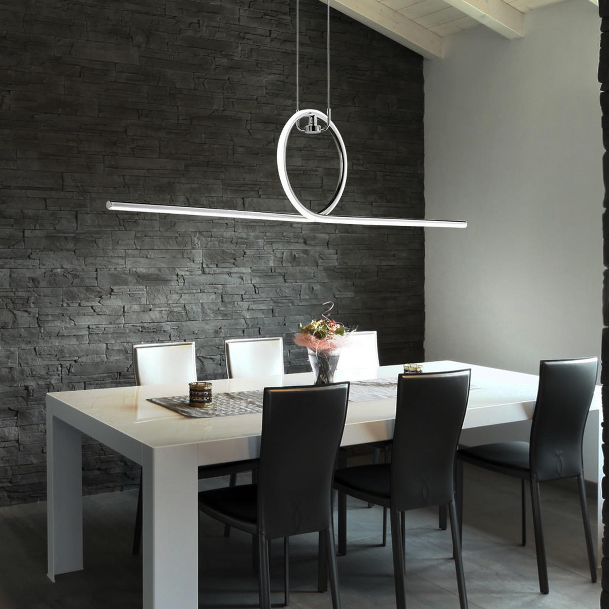 LED HÄNGELEUCHTE Chrom Silber - Silberfarben, Metall (112.5/21/162.5cm) - Wofi