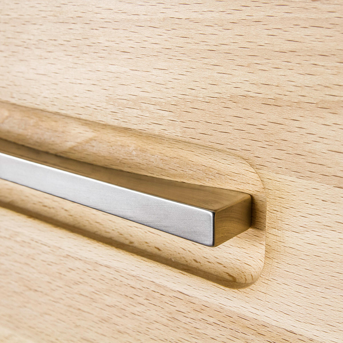 KOMMODE - Silberfarben/Kernbuche, Holz/Metall (66/112/40cm) - home24