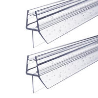 DUSCHDICHTUNG 2 Stück 100 cm für Duschtüren 4–6 mm transparent zuschneidbar - Transparent, Kunststoff (100/2.7cm) - S'AFIELINA