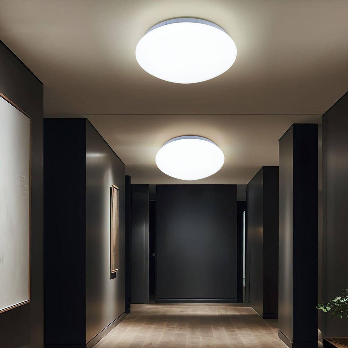 LED DECKENLEUCHTE Metall Weiß 2er Set - Weiß, Metall (25/8/9.2cm)