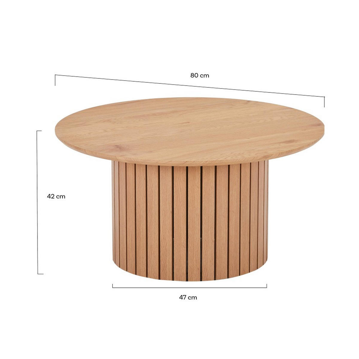 COUCHTISCH BAHIA /Durchmesser 80x h.42cm / Handwerkliche Eiche - Eiche Artisan, Holzwerkstoff (80/80/42cm) - Weber Industries