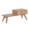 BANK mit Schublade und Kissen - L100 cm - Eichefarben, Holzwerkstoff (40/43/100cm) - Calicosy