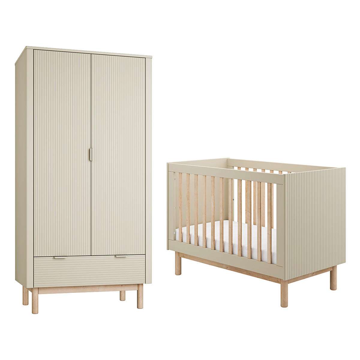 POKOJ PRO MIMINKO 2DÍLNÝ Miloo Šampaňské - béžová, kompozitní dřevo (123.5/87.5/66cm) - Petits-meubles