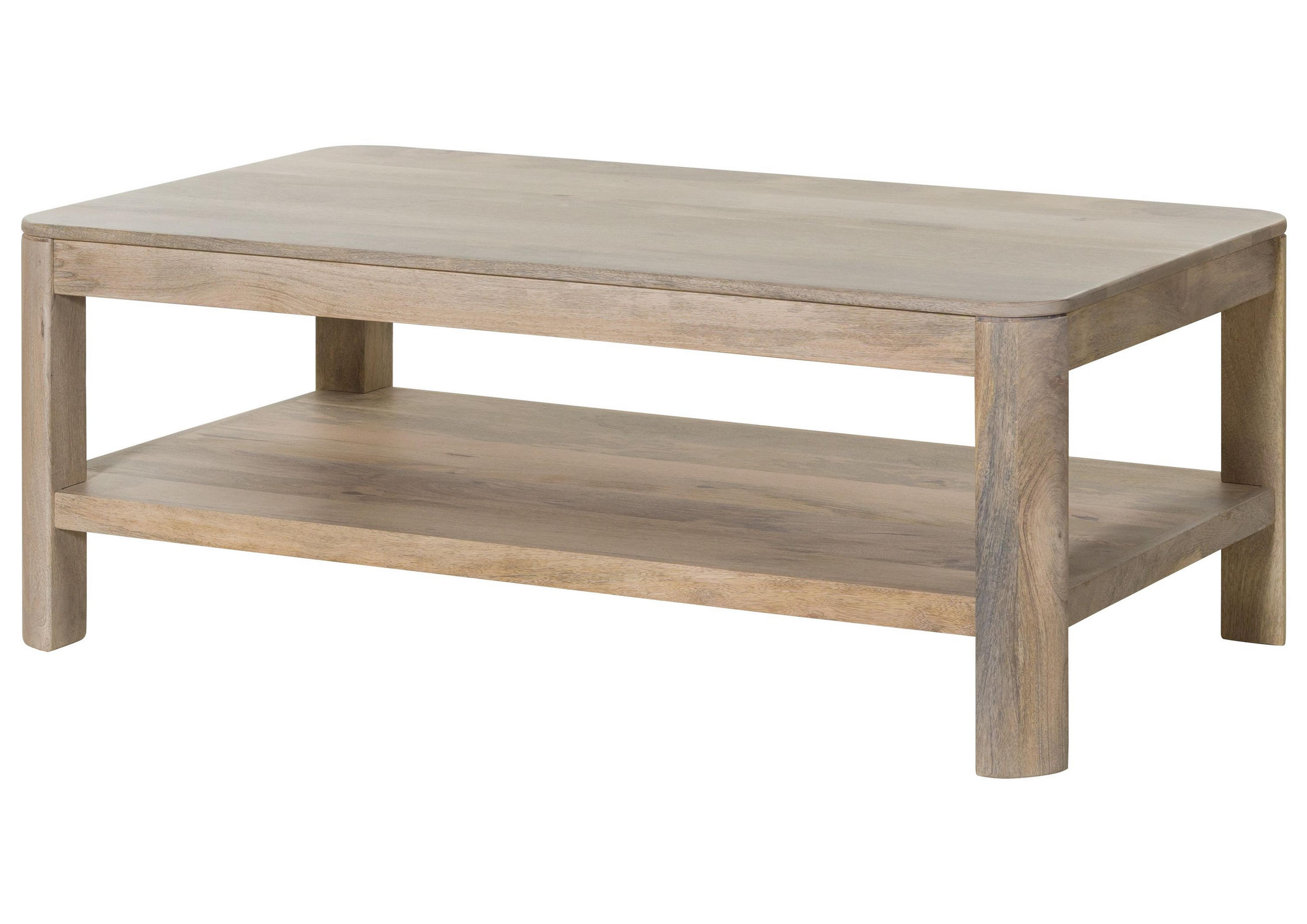 COUCHTISCH Mango 120x70x45 weiß lackiert TORONTO #305 - Weiß, Holz (120/70/45cm) - Massivmoebel24