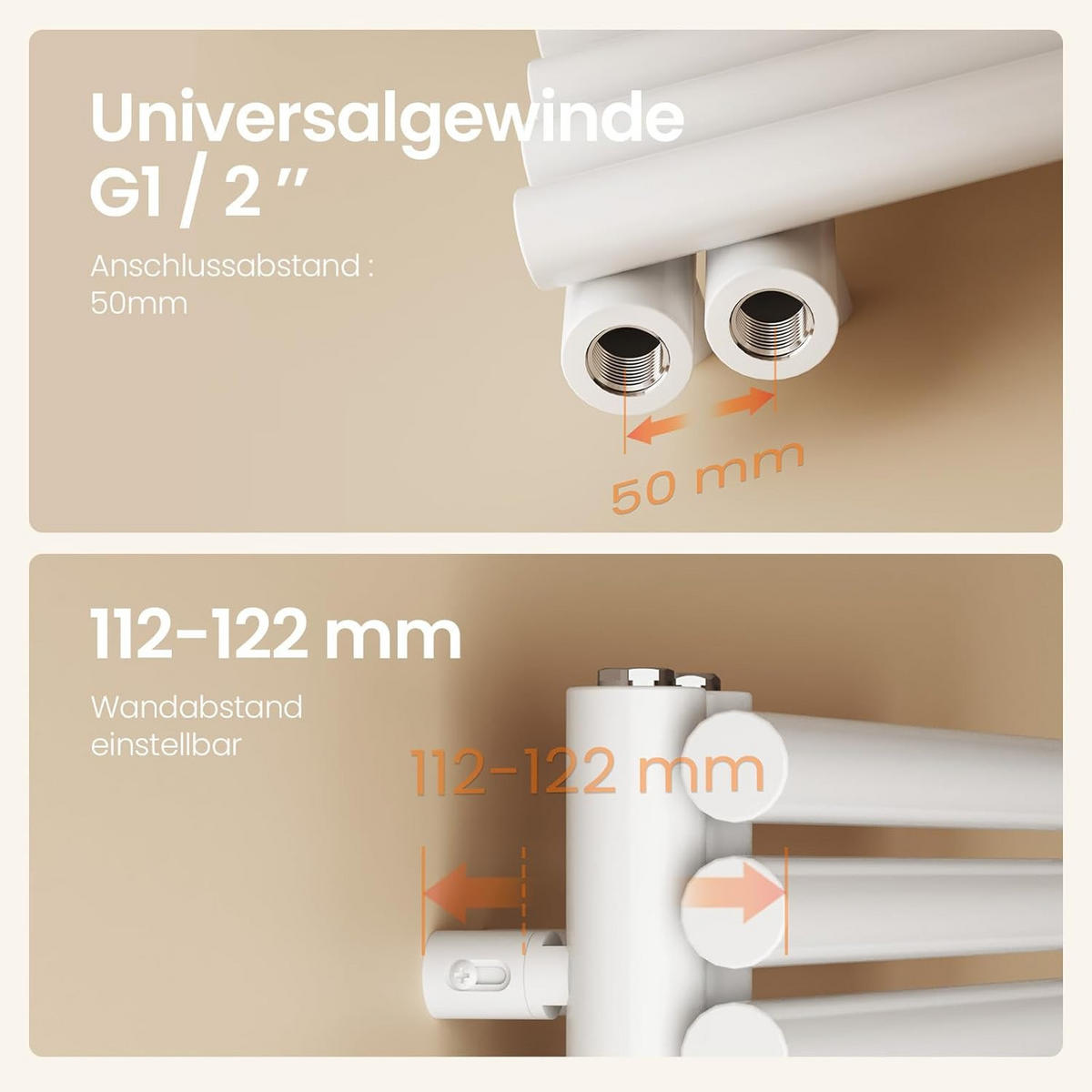 HEIZKÖRPER wasserführend Weiß 166/60/7,5 cm - Weiß, Metall (60/166/7.5cm) - EMKE