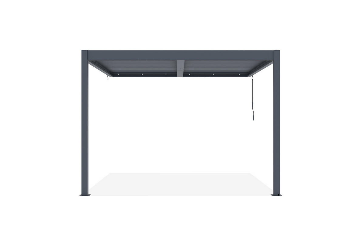 BIOKLIMATISCHE ANLEHNPERGOLA Piana Graue 3x3m Aluminium - Grau, Metall (304/218/300cm) - Cazeboo