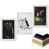 WANDBILDER 3er-Set - 40x60 cm Weißer Rahmen - Weingläser mit Trauben und Inschrift - Weiß, Kunststoff (40/60cm) - ArtPrintCave