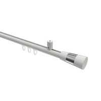 GARDINENSTANGE INNENLAUF Sonius Tanara 100 cm, 1-läufig, 20 mm Ø Weiß - Chromfarben/Weiß, Metall (100cm) - INTERDECO