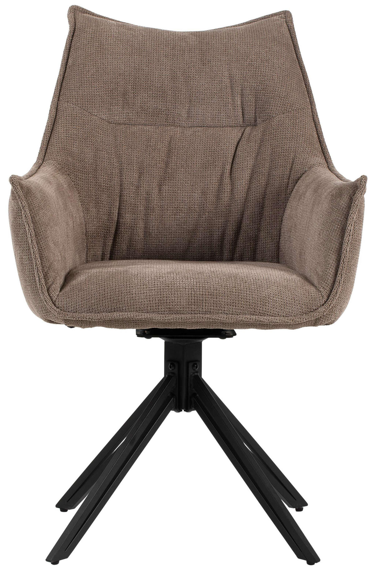 ESSZIMMERSTUHL Ginosa drehbar 4er-Set - Beige/Schwarz, Textil/Metall (62/90/66cm) - Mr. Deko
