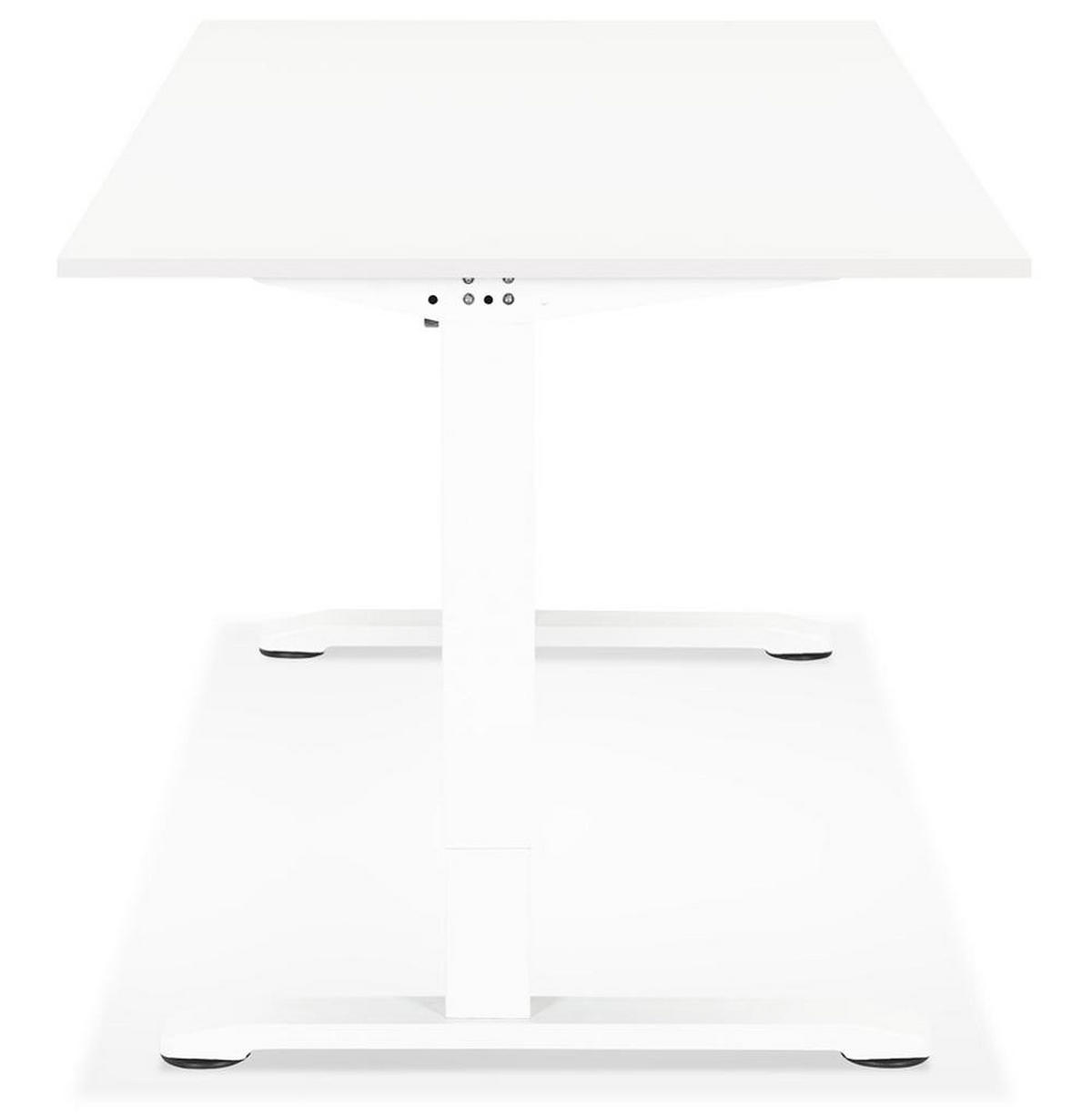 SCHREIBTISCH Höhenverstellbar Ergonomisch Design PELANO, Weiß 160x80x86,2 cm - Weiß, Holz/Metall (80/160/86cm) - KADIMA DESIGN