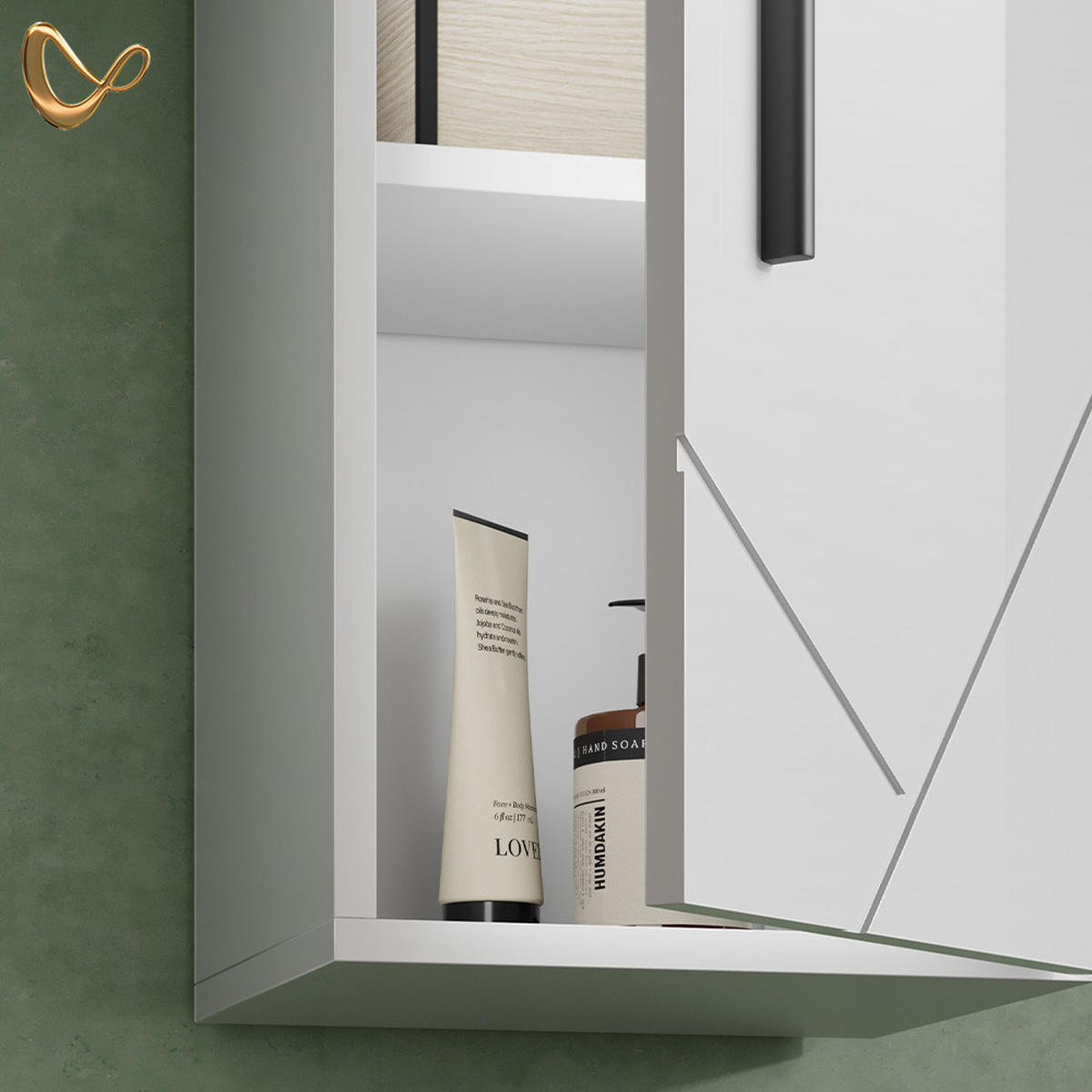 BADSCHRANK Ronco Weiß Hochglanz 30 x 59 cm - Weiß Hochglanz, Holzwerkstoff (30/59/24cm) - Livinity®