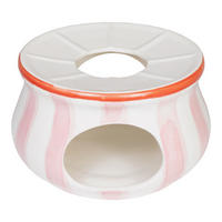 TEELICHTHALTER Streifen in Rosa - 10cm - Multicolor, Keramik (16/10/15cm) - Blond Amsterdam