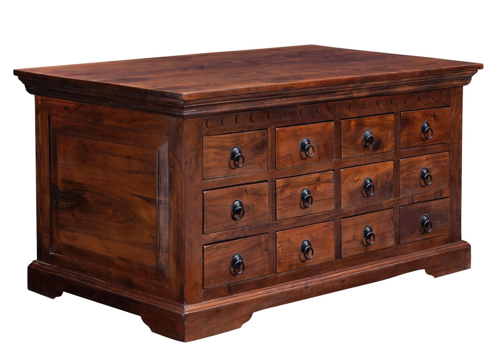 COUCHTISCH Akazie 100x60x54 nougat lackiert OXFORD #321 - Dunkelbraun, Holz (100/60/54cm) - Massivmoebel24