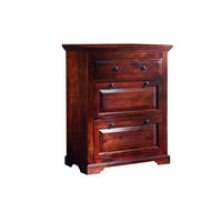 KOMMODE Akazie 80x45x100 nougat lackiert OXFORD #904 - Dunkelbraun, Holz (80/100/45cm) - Massivmoebel24