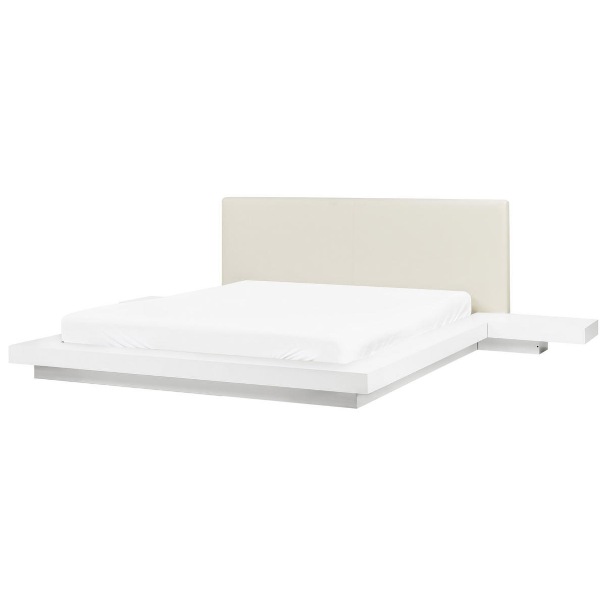 BETT mit Lattenrost 160x200 cm Weiß Zen - Weiß, Holzwerkstoff (160/200cm) - Beliani