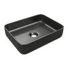 AUFSATZWASCHBECKEN rechteckig - Keramik - Schwarz matt - 50 x 39 cm - JUNIKO II - Schwarz, Keramik (50/13/39cm) - Vente-Unique