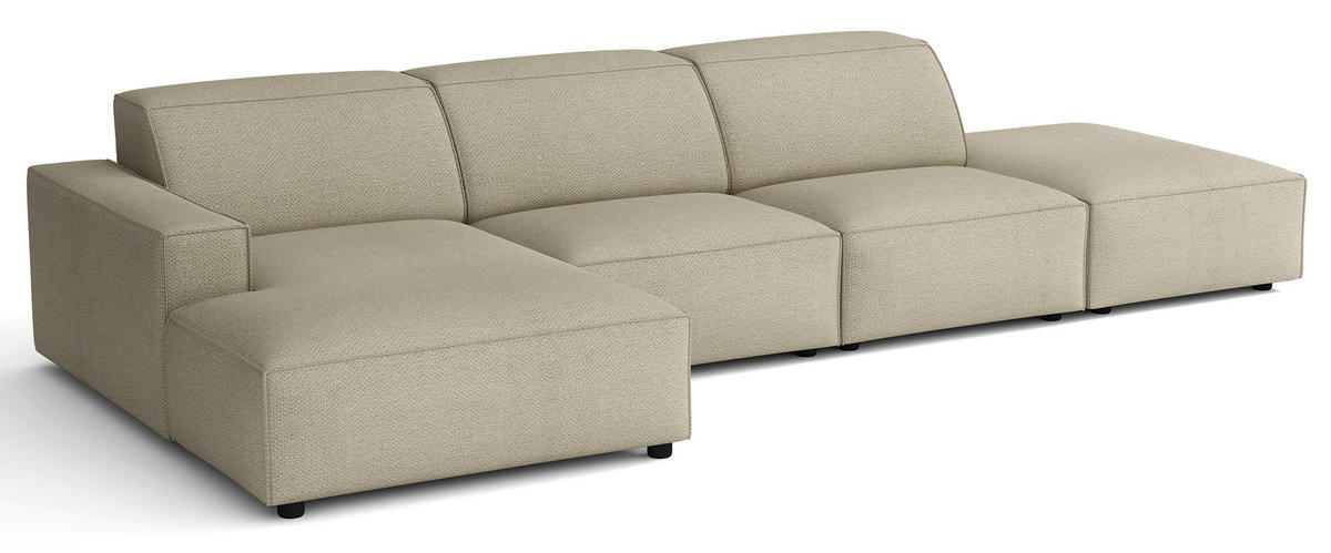 ROHOVÁ pohovka Sellmo, 344 cm - čierna/taupe, textil/plast (350/166cm) - Selsey