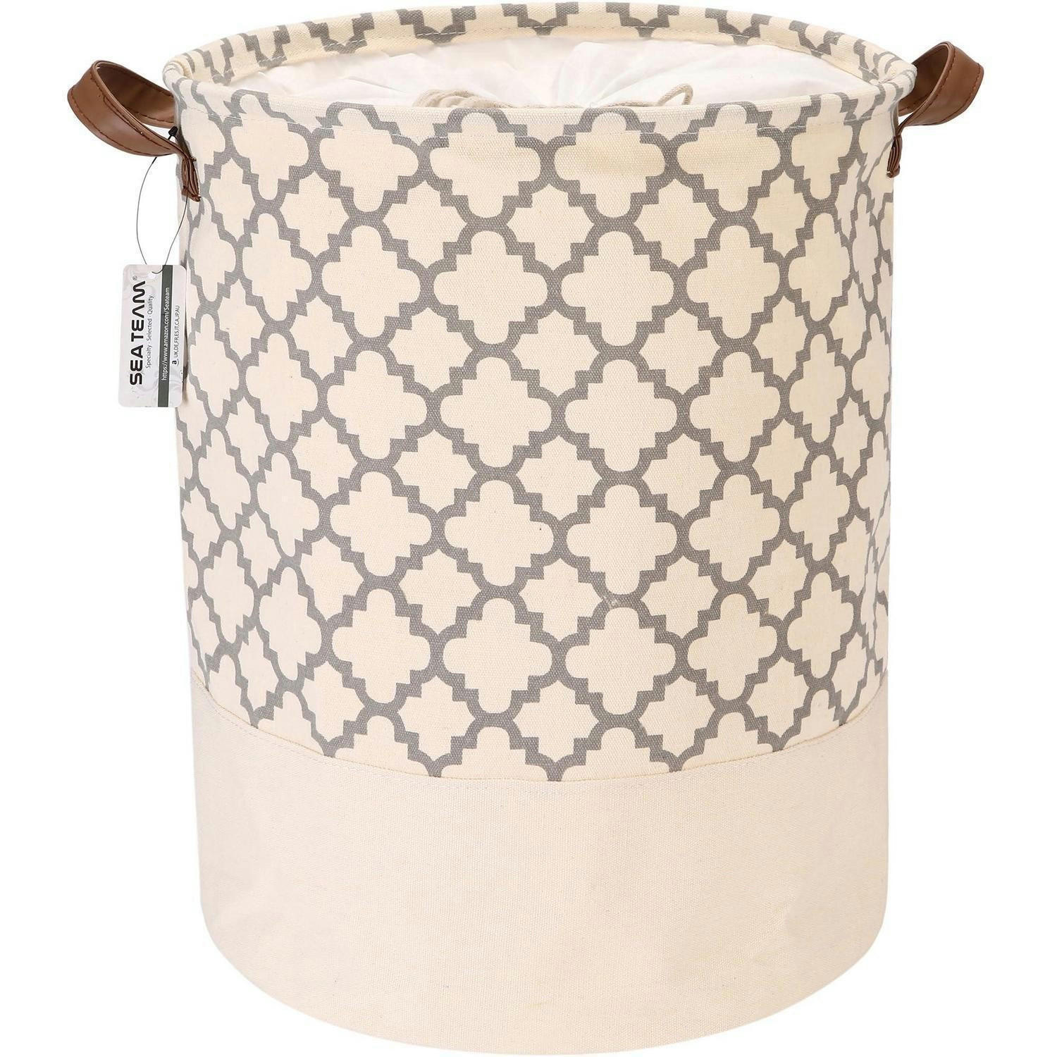 WÄSCHEKORB Gitter-Muster Grau 45 cm - Multicolor, Textil (35/45/35cm)