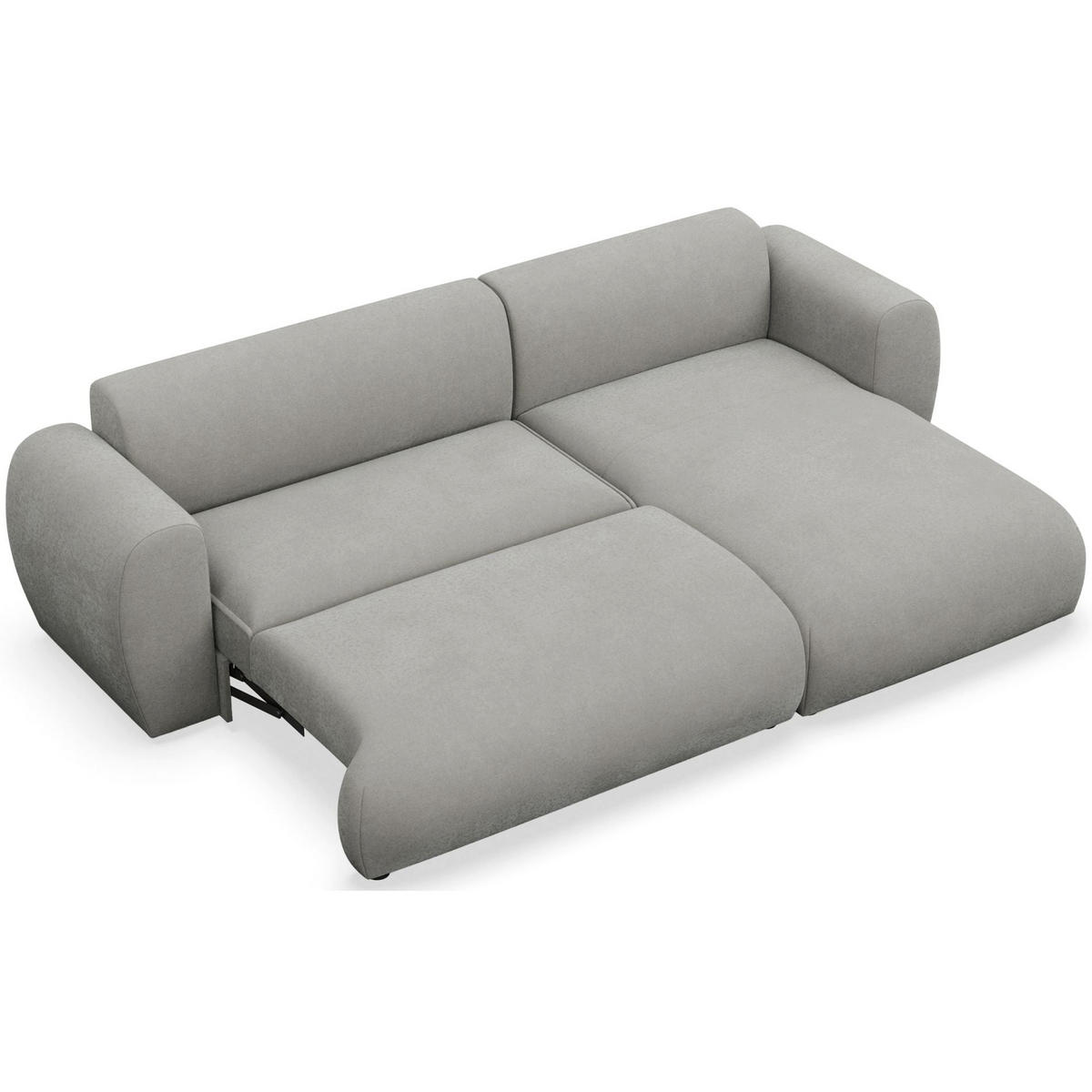 ECKSOFA Emia Hellgrau rechts - Hellgrau/Schwarz, Kunststoff/Textil (156/262cm) - Selsey