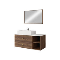 BADMÖBEL-SET Kertos I - Goldfarben/Braun, Holzwerkstoff/Metall (100/57/45cm) - MIRJAN24