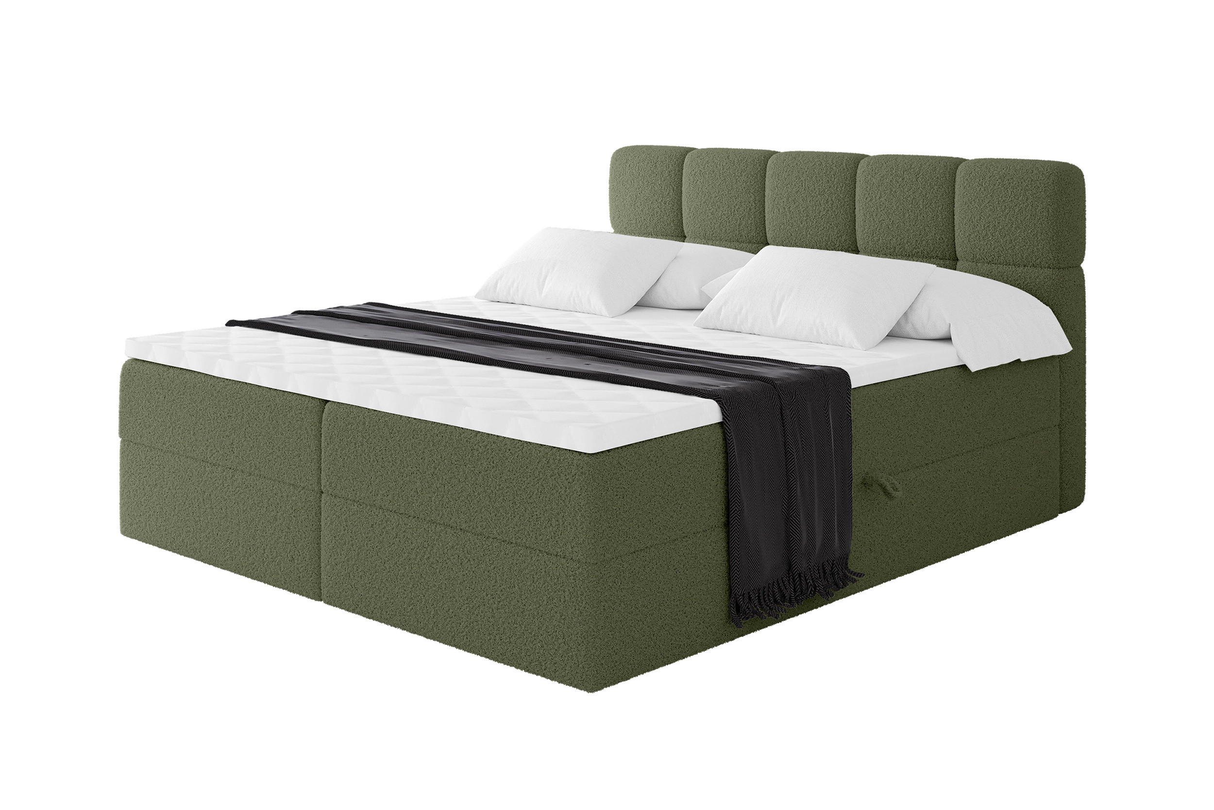 BOXBETT mit Matratze H4 - FAMA - 180x200 cm Grün Quelle - Grün, Holzwerkstoff (180/200cm) - ALTDECOR