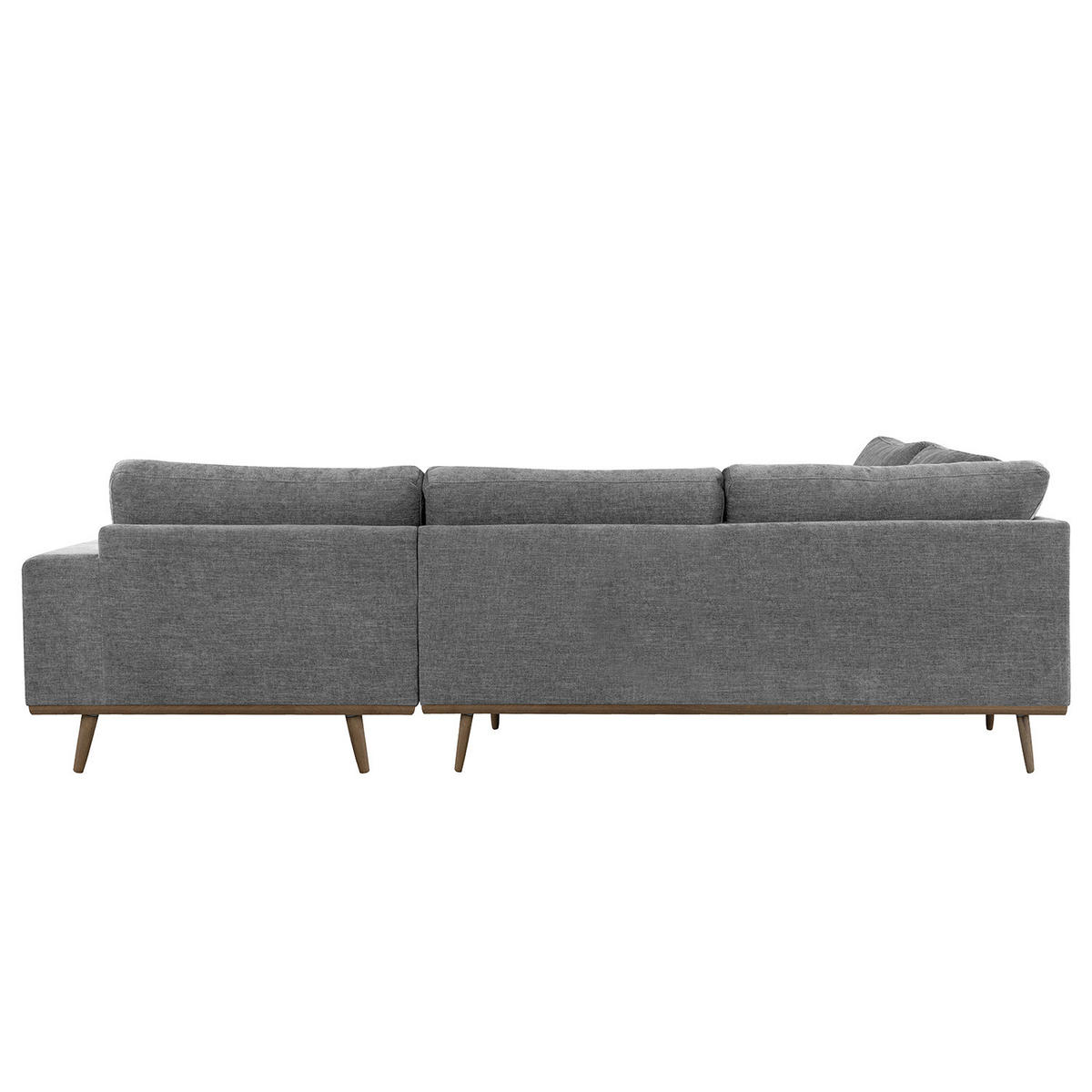 ECKSOFA mit Ottomane - Eichefarben/Dunkelgrau, Eichenholz/Textil (287/219cm) - home24