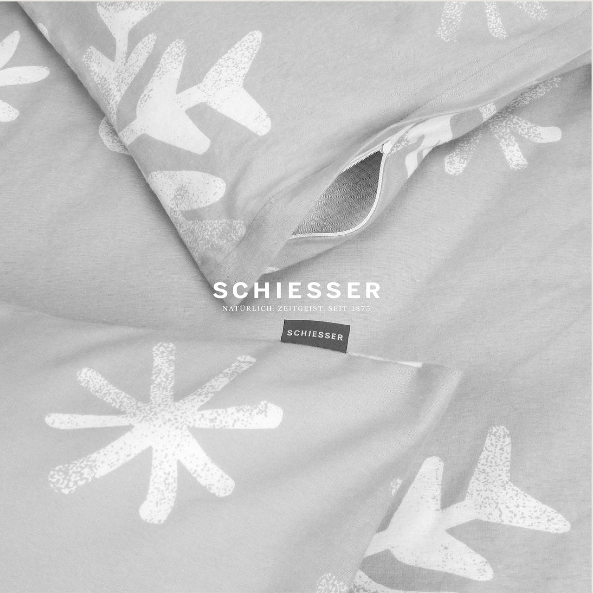 BETTWÄSCHESET Skadi - Feinbiber - 2-teilig - 135 x 200 cm - Grau - Grau, Textil (135/200cm) - SCHIESSER