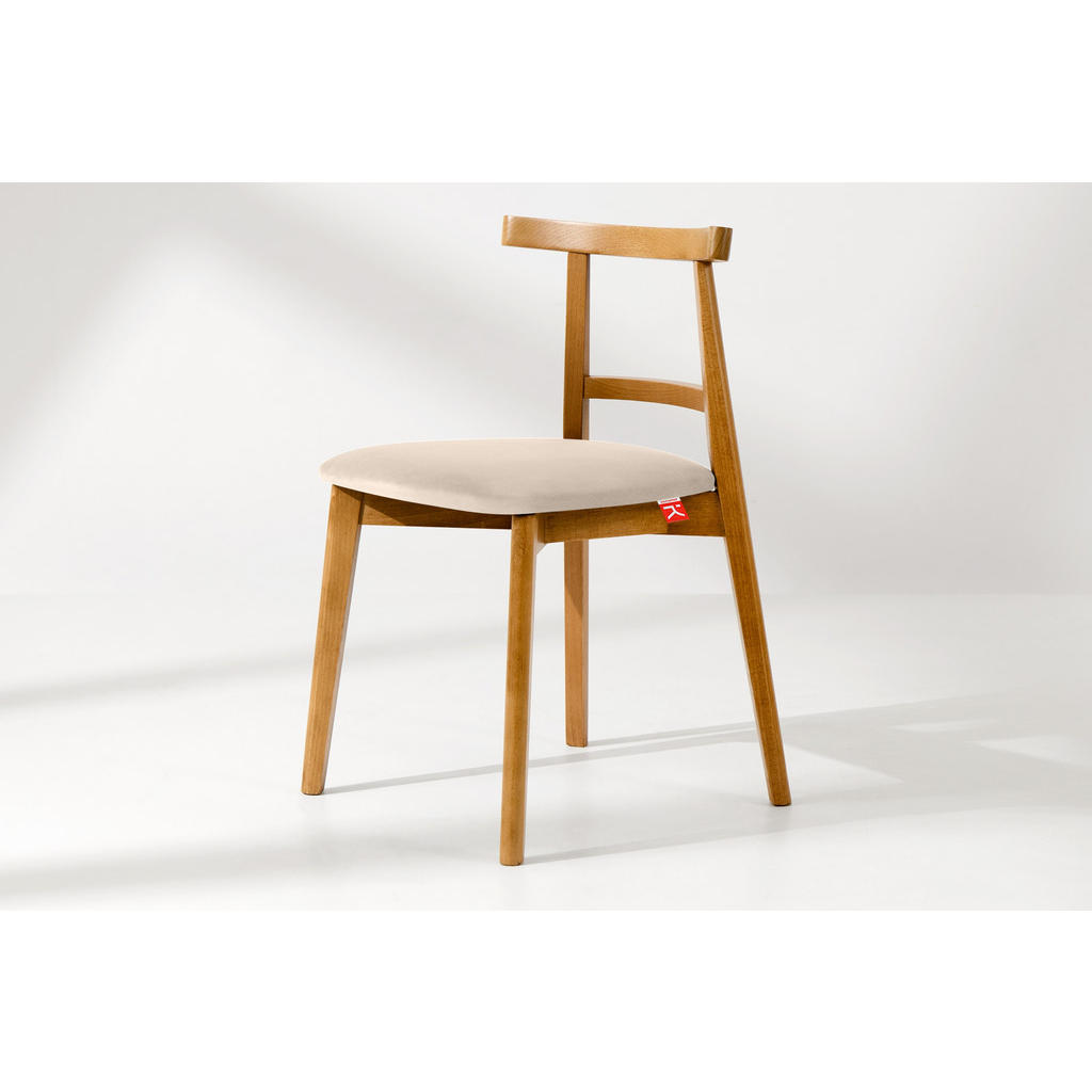Thumbnail - Konsimo® Esstischstühle, Creme, Eiche, Hellbraun, Holz, Textil, 47x76x45 cm, Hergestellt in Europa, Esszimmer, Stühle, E...