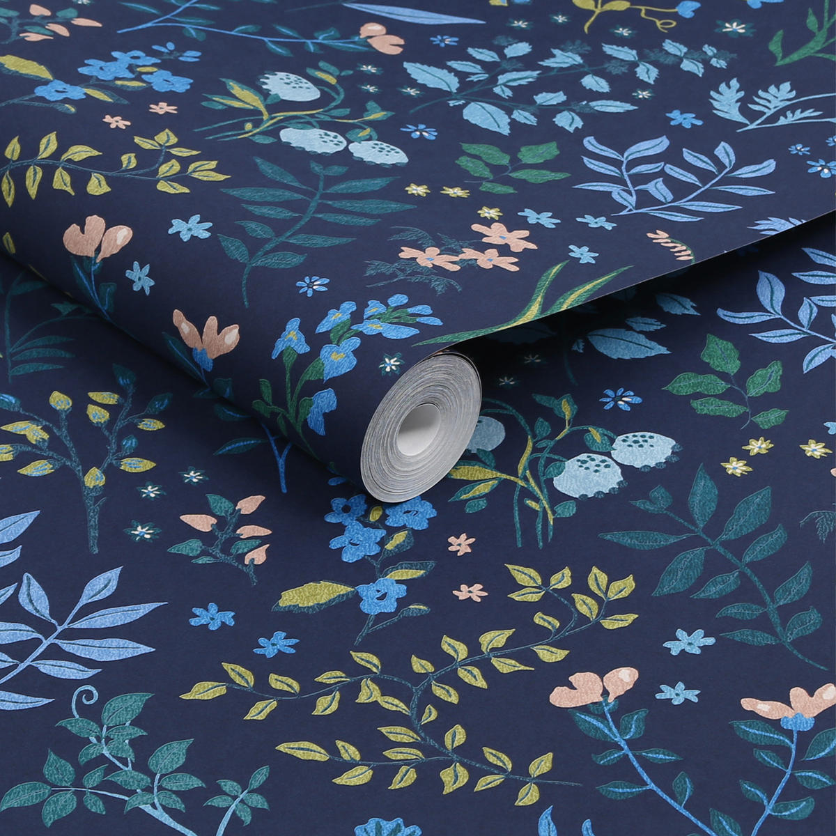 VLIESTAPETE Holcombe Blumen 1005x52cm - Blau, Papier/Kunststoff (52/1000cm) - Joules