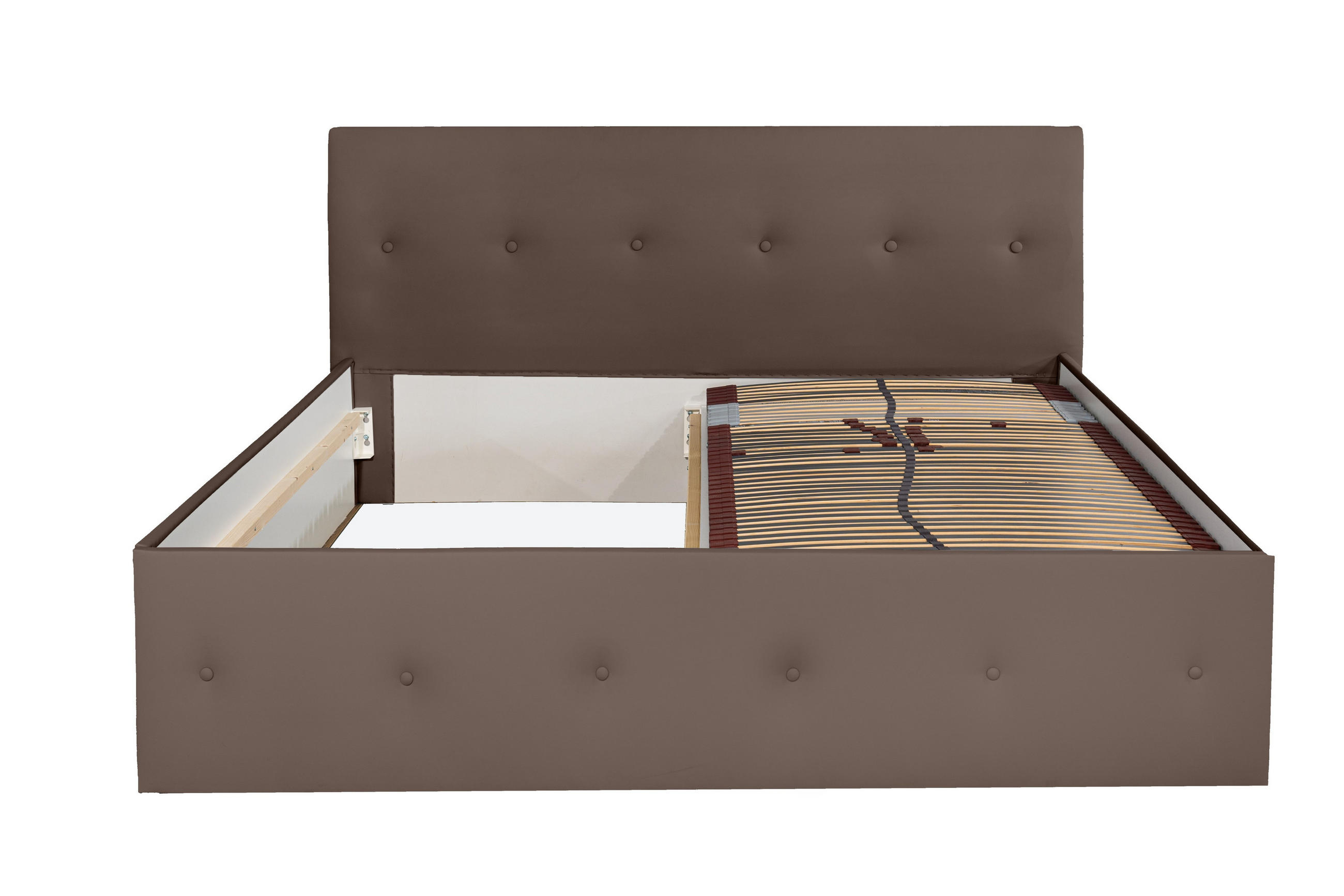 POLSTERBETT Atalanta Dunkelbraun 140 x 200 x 40 cm Ohne Matratze und Lattenrost - Dunkelbraun, Holz (140/200cm) - Halmon Schlafkomfort Betten 