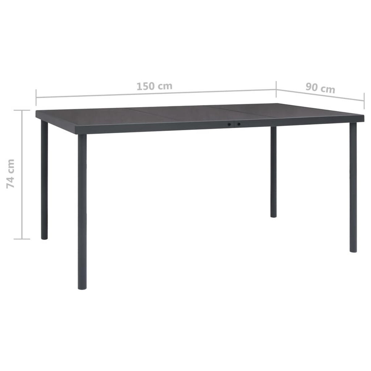 GARTENTISCH Melo Anthrazit 150x90x74 cm Stahl - Anthrazit, Metall (150/90/74cm) - DELUKE
