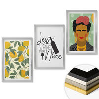WANDBILDER 3er Set - 40x60 cm Silberner Rahmen - Zitronenweinporträt von Frida - Silberfarben, Kunststoff (40/60cm) - ArtPrintCave