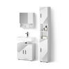 BADMÖBEL-SET Ronco Weiß Hochglanz mit Einsätzen 3 Teile, mit Hochschrank - Weiß Hochglanz, Holzwerkstoff (60/60/59cm) - Livinity®