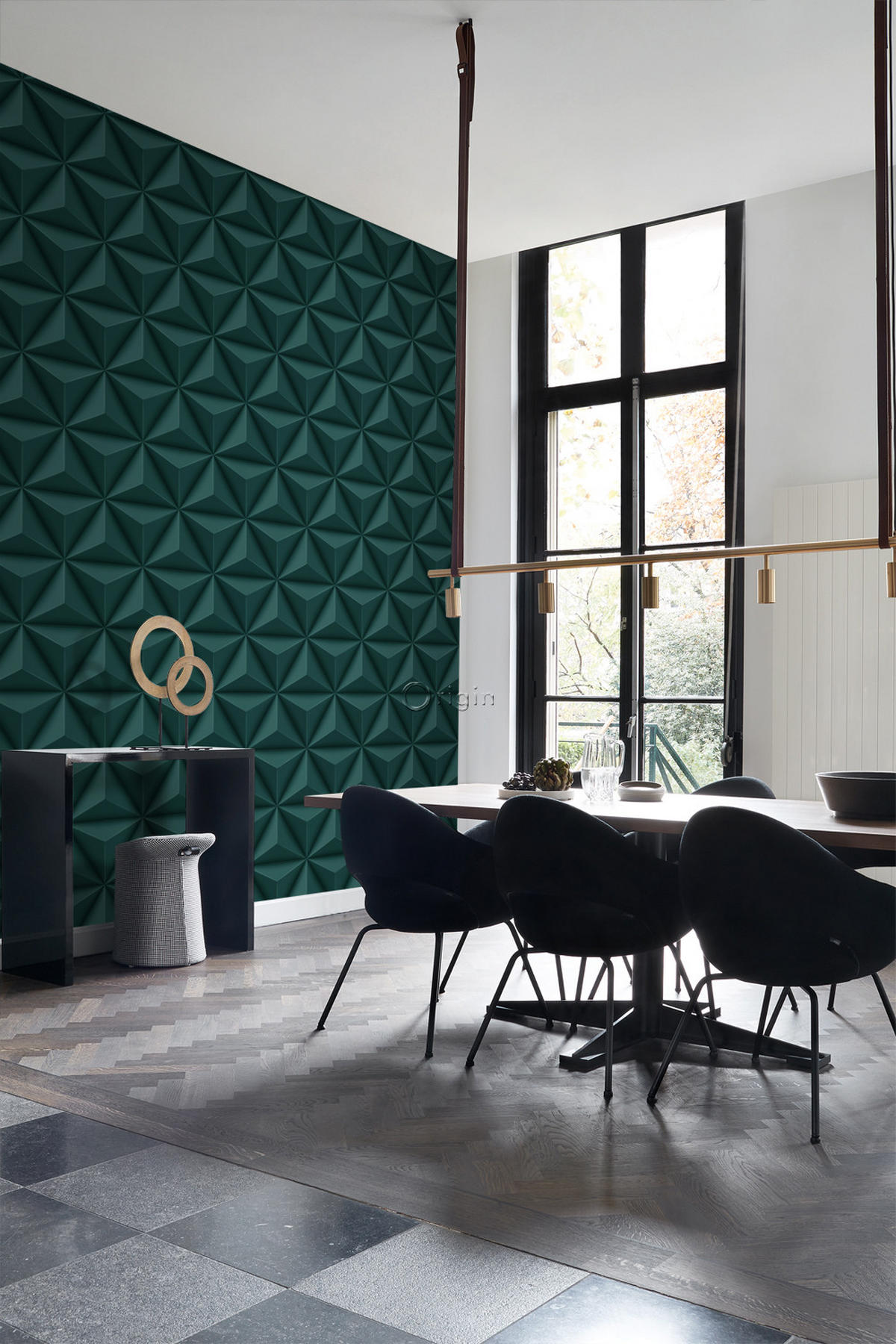 TAPETE 3D-Muster 53 cm x 10.05 m - Blau, Papier (53/1000cm) - Origin Wallcoverings