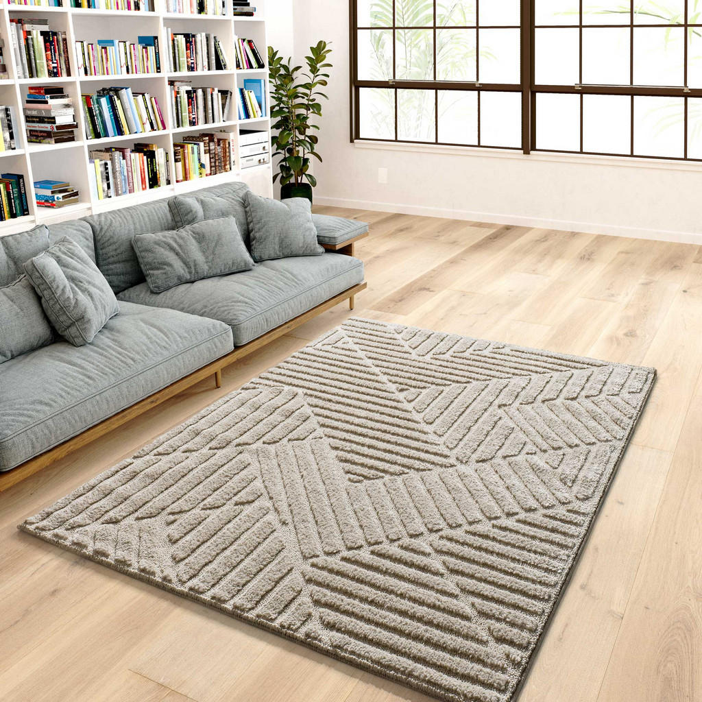 Thumbnail - Atticgo Webteppich, Beige, Textil, Abstrakt, Rechteckig, 160x230 cm, Oeko-Tex® Standard 100, in verschiedenen Größen erh...