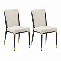 ESSZIMMERSTUHL 2er-Set skandinavischer Stil Stoff Beige - Beige, Metall (49/85/59cm) - Meubliv