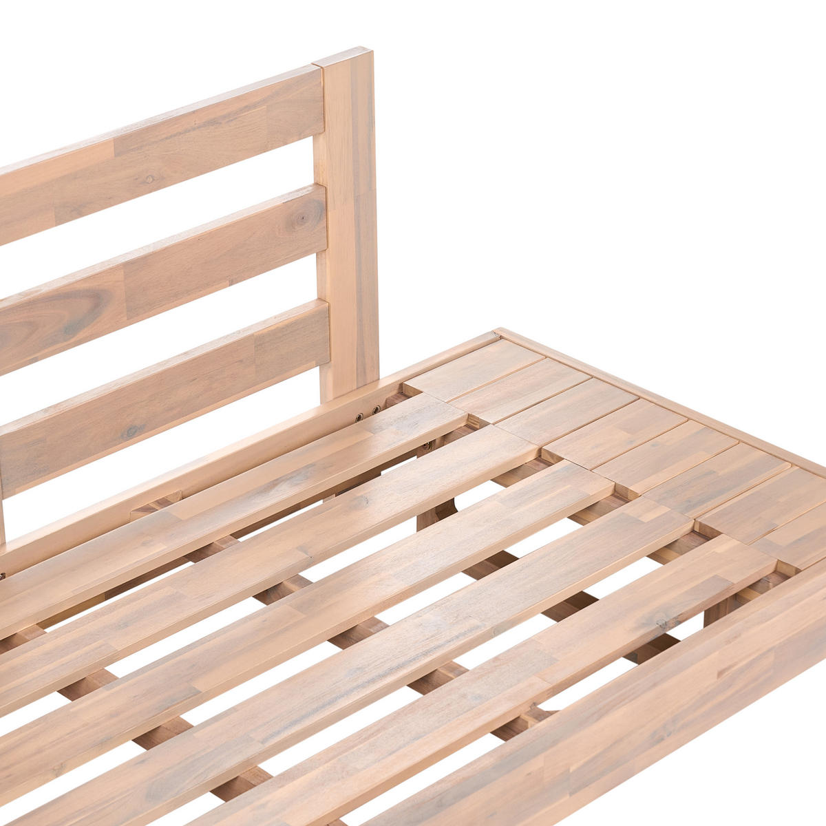 GARTENSOFA 2-Sitzer zertifiziertes Akazienholz Beige Marettimo - Hellbraun/Beige, Holz (167/70/68cm) - Beliani
