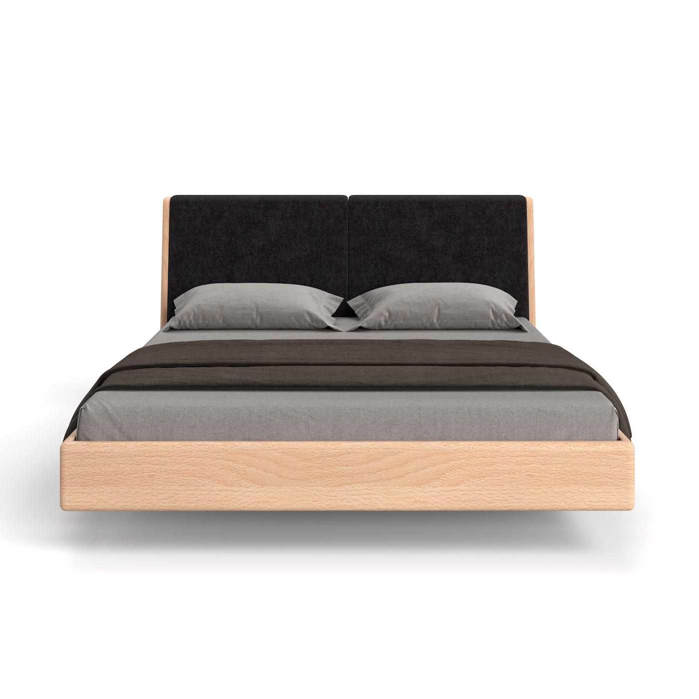Danzz Massivholzbett Buche, Natur, Schwarz 140x220 cm