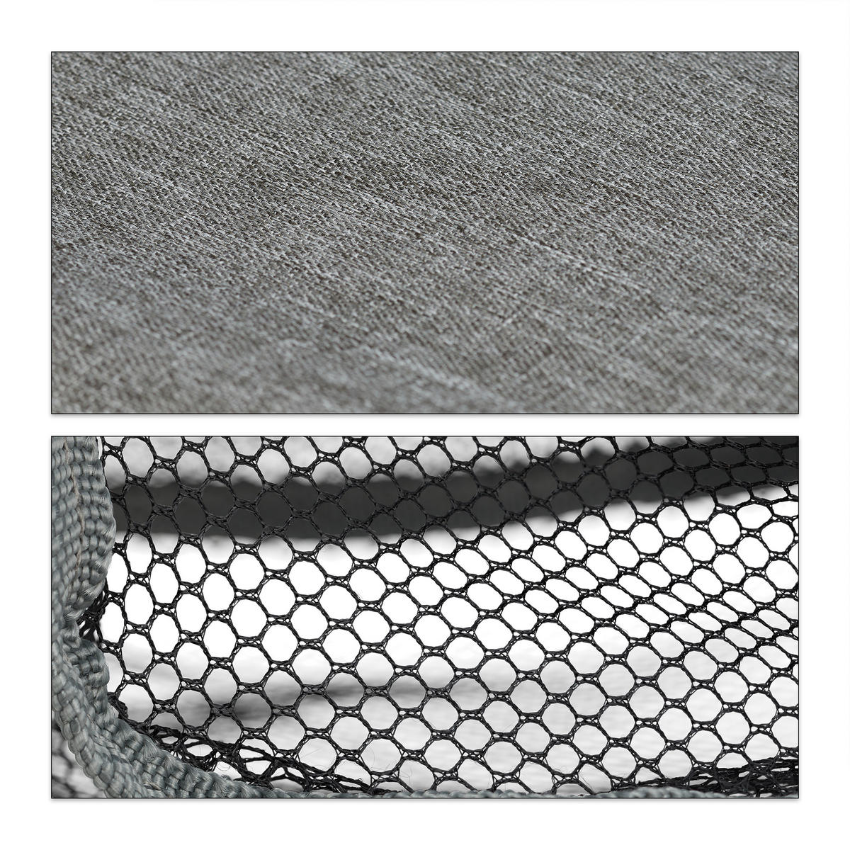 CAMPINGHOCKER faltbar - Grau, Textil/Metall (35/40/30cm) - Relaxdays