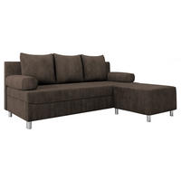 SCHLAFSOFA Dover mit Polsterhocker - Chromfarben/Dunkelbraun, Holz/Kunststoff (192/86/80cm) - MIRJAN24