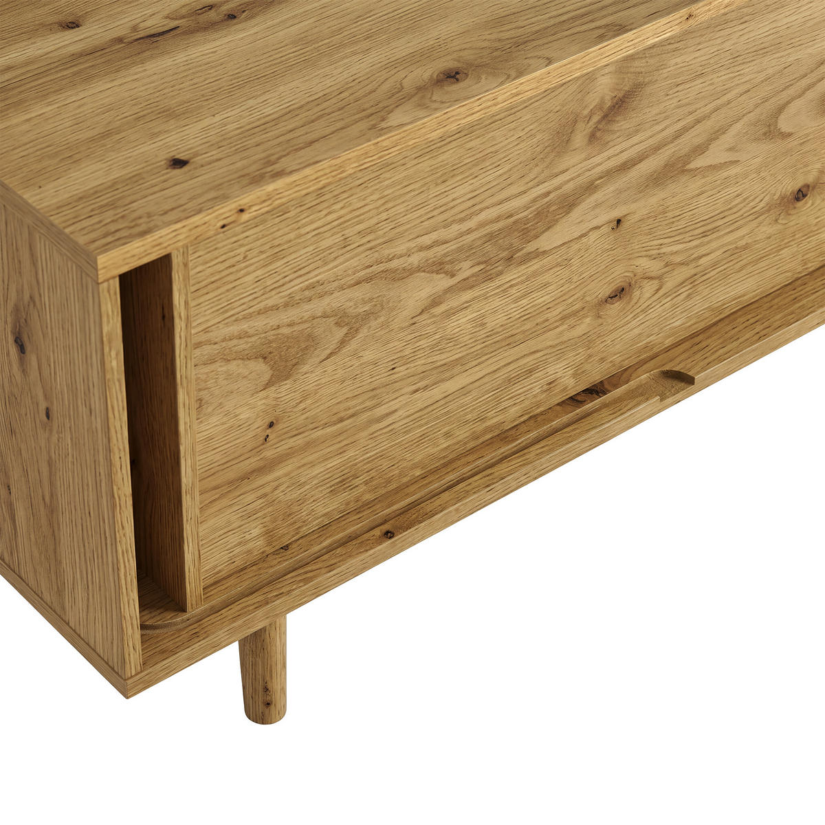LOWBOARD DE-40295 mit Schubladen und Schiebetüren Holzmaserung - Naturfarben, Holzwerkstoff (165/46/40cm) - ComfortXL